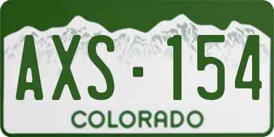 CO license plate AXS154