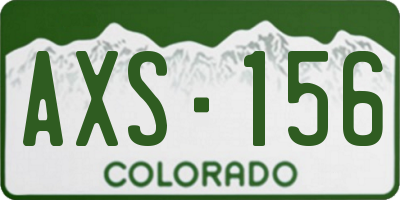 CO license plate AXS156