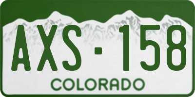 CO license plate AXS158
