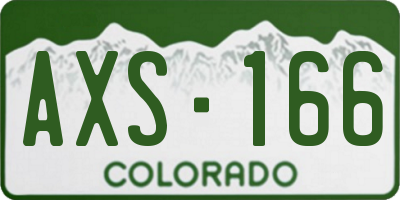 CO license plate AXS166