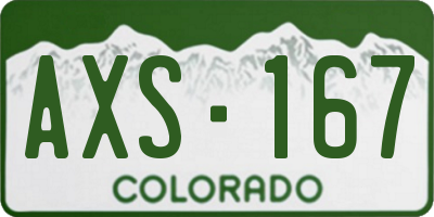CO license plate AXS167