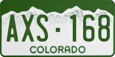 CO license plate AXS168