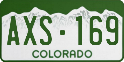 CO license plate AXS169