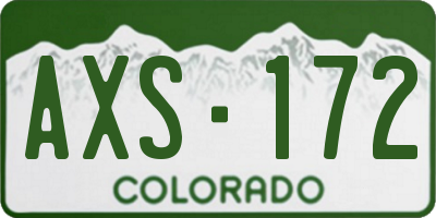 CO license plate AXS172