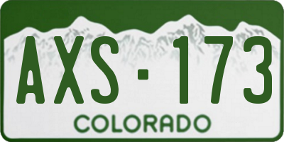 CO license plate AXS173