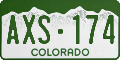 CO license plate AXS174