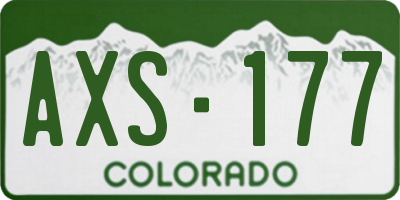 CO license plate AXS177
