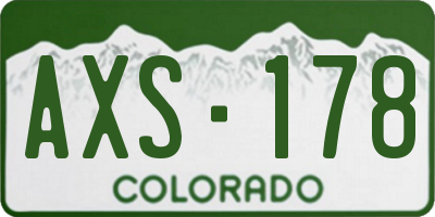 CO license plate AXS178