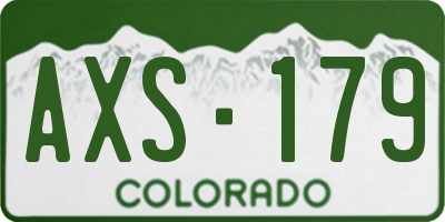 CO license plate AXS179