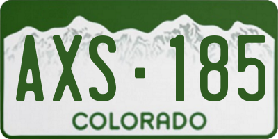 CO license plate AXS185