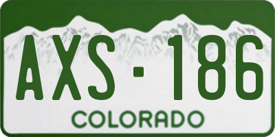 CO license plate AXS186