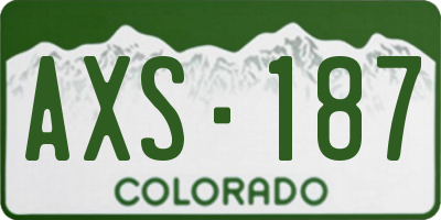 CO license plate AXS187