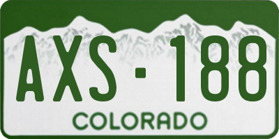 CO license plate AXS188
