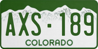 CO license plate AXS189