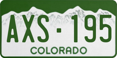 CO license plate AXS195