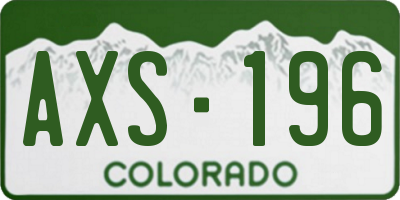 CO license plate AXS196