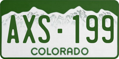 CO license plate AXS199