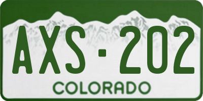 CO license plate AXS202