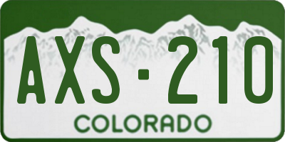 CO license plate AXS210