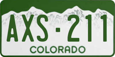 CO license plate AXS211