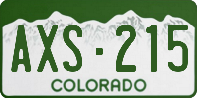 CO license plate AXS215