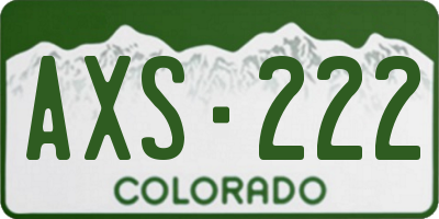 CO license plate AXS222