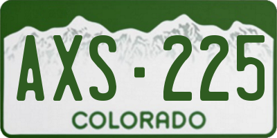 CO license plate AXS225