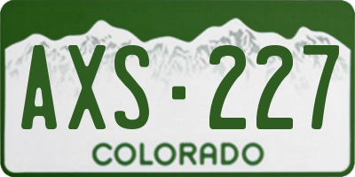 CO license plate AXS227
