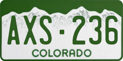 CO license plate AXS236