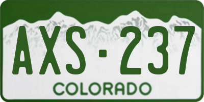 CO license plate AXS237
