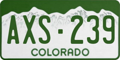CO license plate AXS239