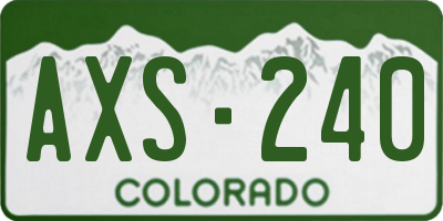 CO license plate AXS240