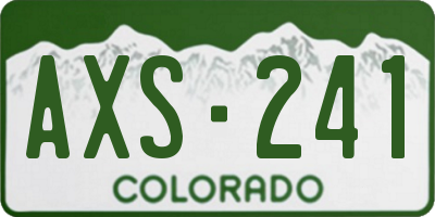 CO license plate AXS241