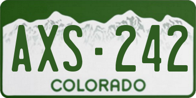 CO license plate AXS242