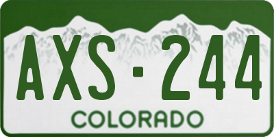CO license plate AXS244