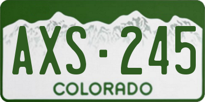 CO license plate AXS245