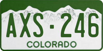 CO license plate AXS246