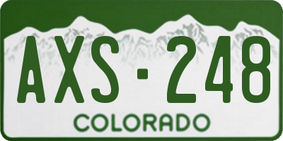CO license plate AXS248