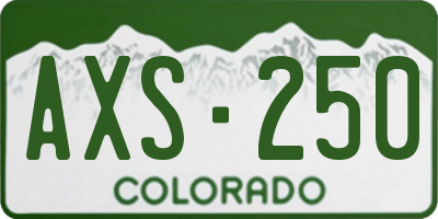CO license plate AXS250