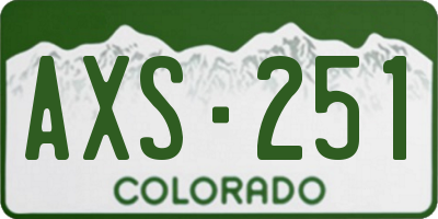 CO license plate AXS251