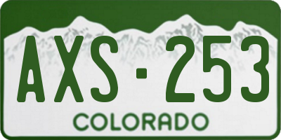 CO license plate AXS253