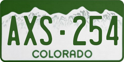 CO license plate AXS254