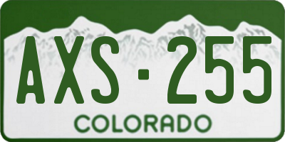 CO license plate AXS255