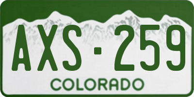CO license plate AXS259