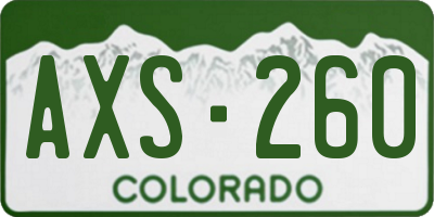 CO license plate AXS260