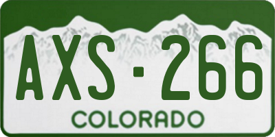 CO license plate AXS266