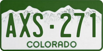 CO license plate AXS271
