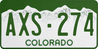 CO license plate AXS274