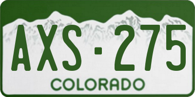CO license plate AXS275