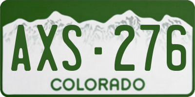 CO license plate AXS276